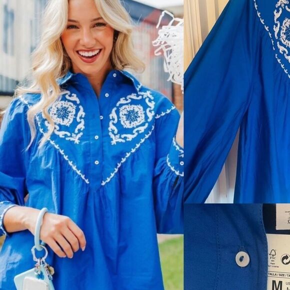 Zara blogger favorite poplin embroidered shirt - Picture 5 of 7